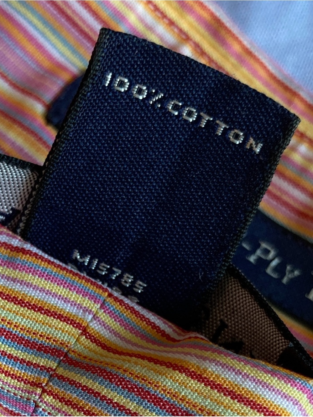 Lands' End Pink & Yellow Multi-Stripe Button-Down Shirt - Picture 6 of 11
